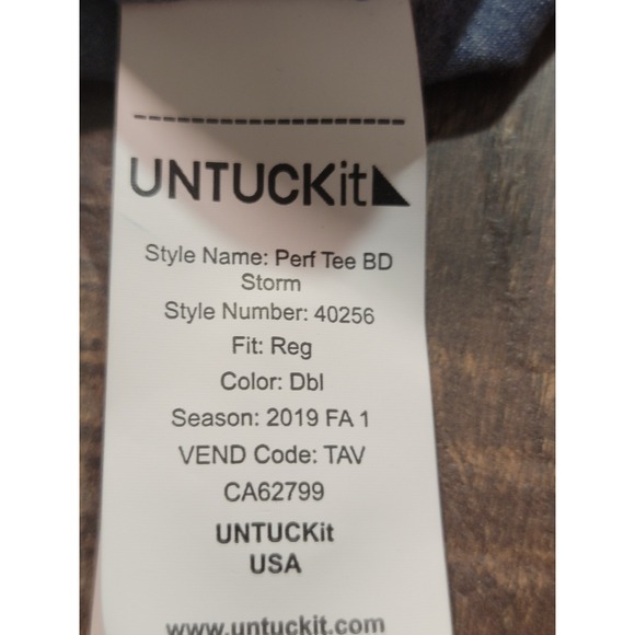 UNTUCKit Perf Tee BD Storm Button Up Shirt XX Large Long Sleeve Regular Fit - Picture 5 of 7